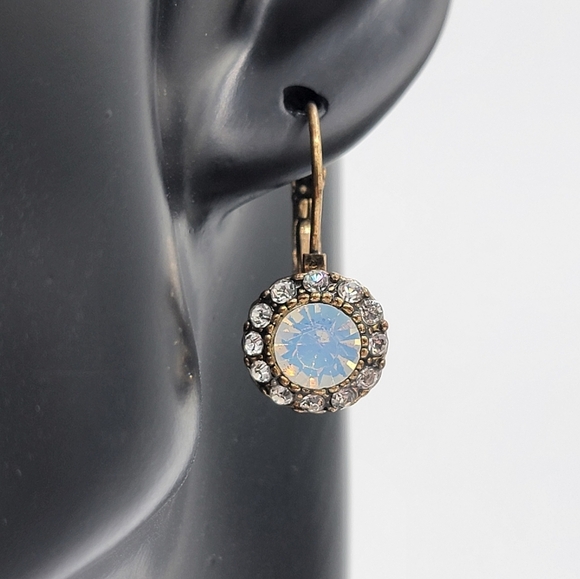 Small Crystal Circle Drop Earrings #2562 - Picture 3 of 15